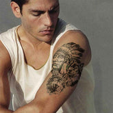 Indian Chief with Wolf Tattoo | Wolf-Horde-Indian wolf-